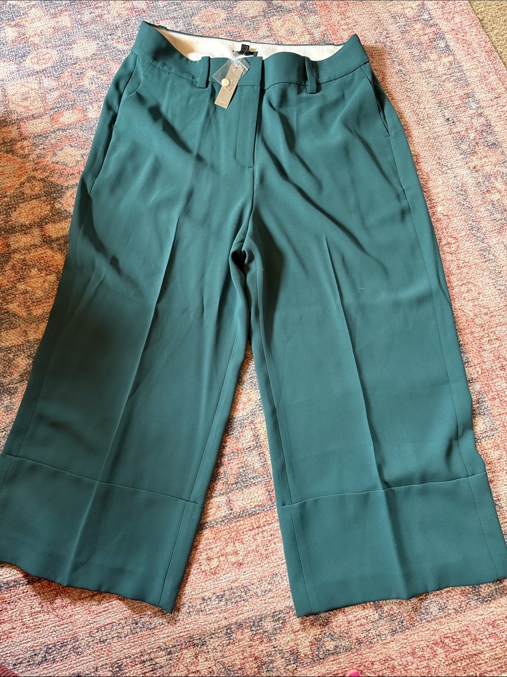 NWT J Crew Agave Green Cropped Wide Leg Pant Trouser in 365 Crepe Sz 16